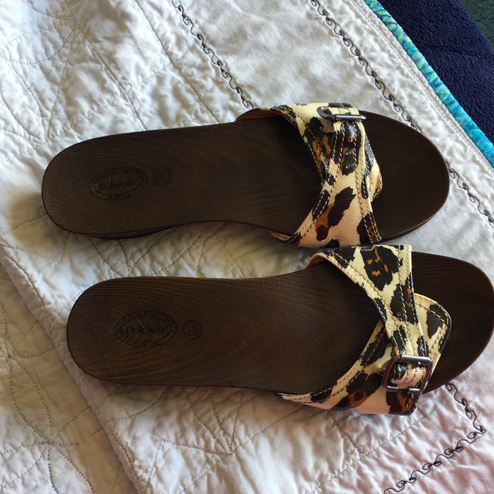Dr Scholls Leopard print sandals